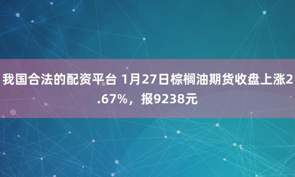 我国合法的配资平台 1月27日棕榈油期货收盘上涨2.67%，报9238元