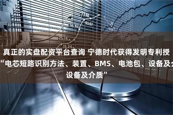 真正的实盘配资平台查询 宁德时代获得发明专利授权：“电芯短路识别方法、装置、BMS、电池包、设备及介质”